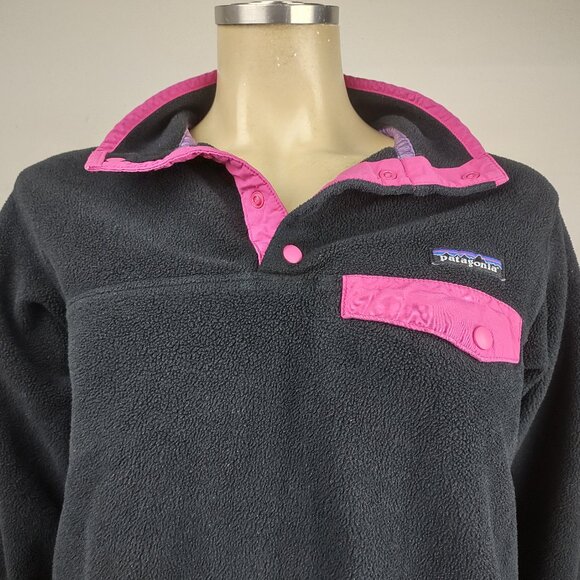 Patagonia Synchilla black 1/4 snap pullover fleece sweatshirt jacket Small - Picture 4 of 9